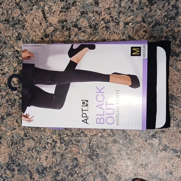 Apt. 9 Accessories - Apt.9 black out footless tights.  Size medium.